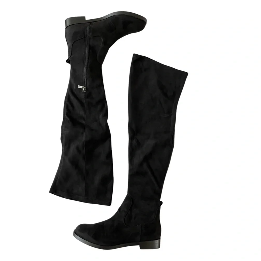 Stuart‎ Weitzman Suede Genna 25 Over the Knee City Boot Size 6.5 Black Pull On